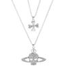 Cross Skull Saturn Rhinestone Pendant Necklace Gothic Jewelry Hip Hop Punk Woman Man Accessories