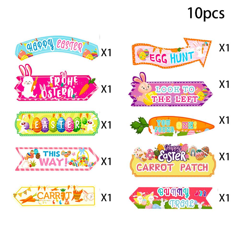 Rabbit Radish Easter Lawn Paper Road Sign For Daily Party Decorative Supplies