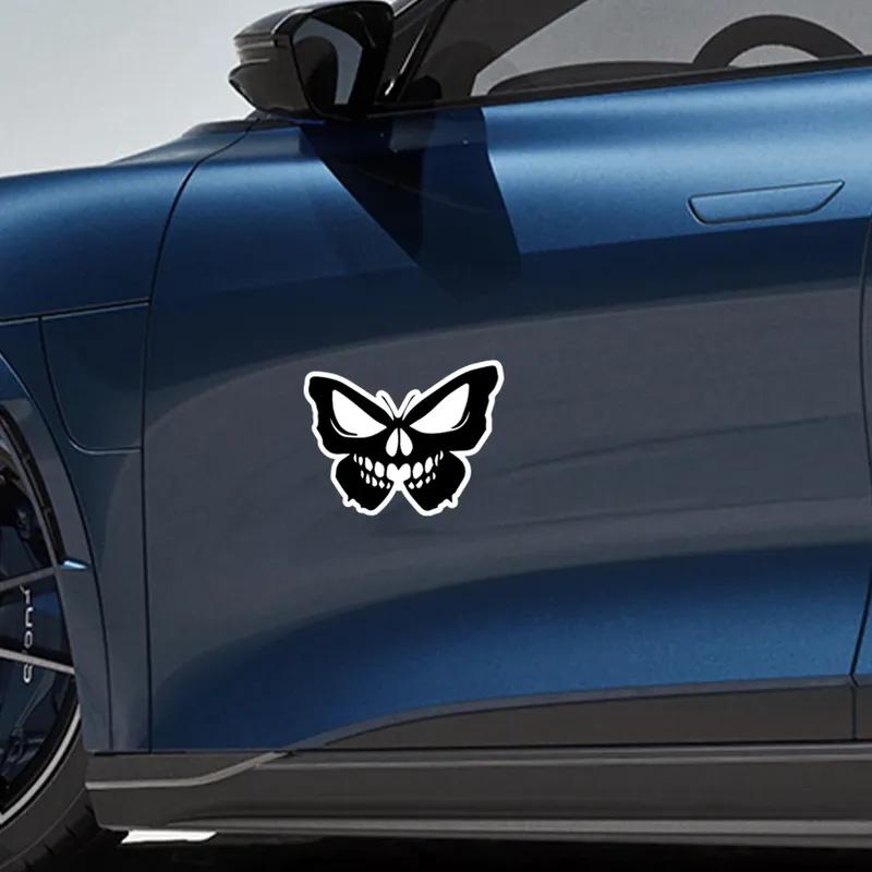 Vinyl Sticker Skull Butterfly Tattoo Decal For Car Van Truck SUV Body Side Window Graphic Stripe Styling Decor Accessories