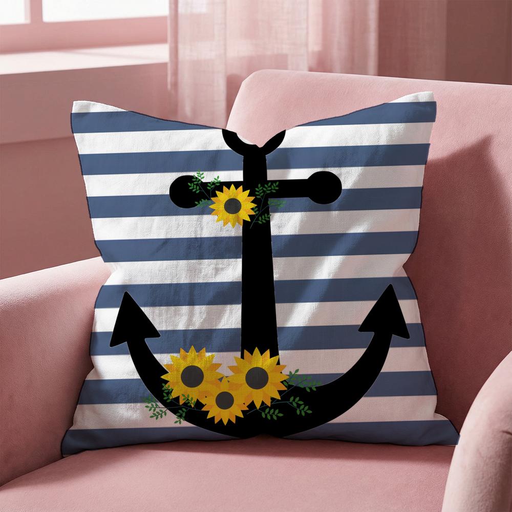 O-ocean Sailor Cushion Cover Multi-Scene Pillow Cover for Home & Car - Reversible, Soft & Durable for Daily Use