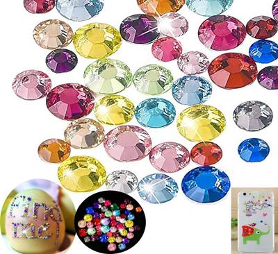 DIY Crafts Pack Of 75 Pcs, Mixed Colour Random, As Image Flatback Rhinest (Pack Of 75 Pcs, Mixed Colour Random)