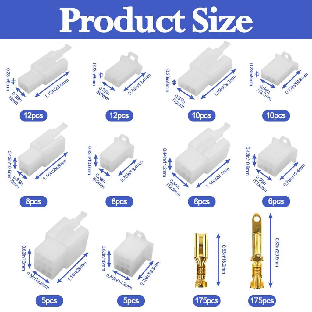 432-teiliges Kfz-Elektrikdraht-Steckverbinder-Set 2,8 mm 2 3 4 6 9-polig Kfz-Elektrikdraht Stecker Buchse Stecker und Pin-Header Crimp-Draht