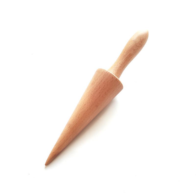 Drewniana Forma do Wafla na Lody w Kształcie Jajka Spiralne Rogaliki Formy do Rurek z Kremem Forma do Omletów Gofrów Wałek do Ciasta Forma do Ciasta Kuchenne Narzędzie do Pieczenia