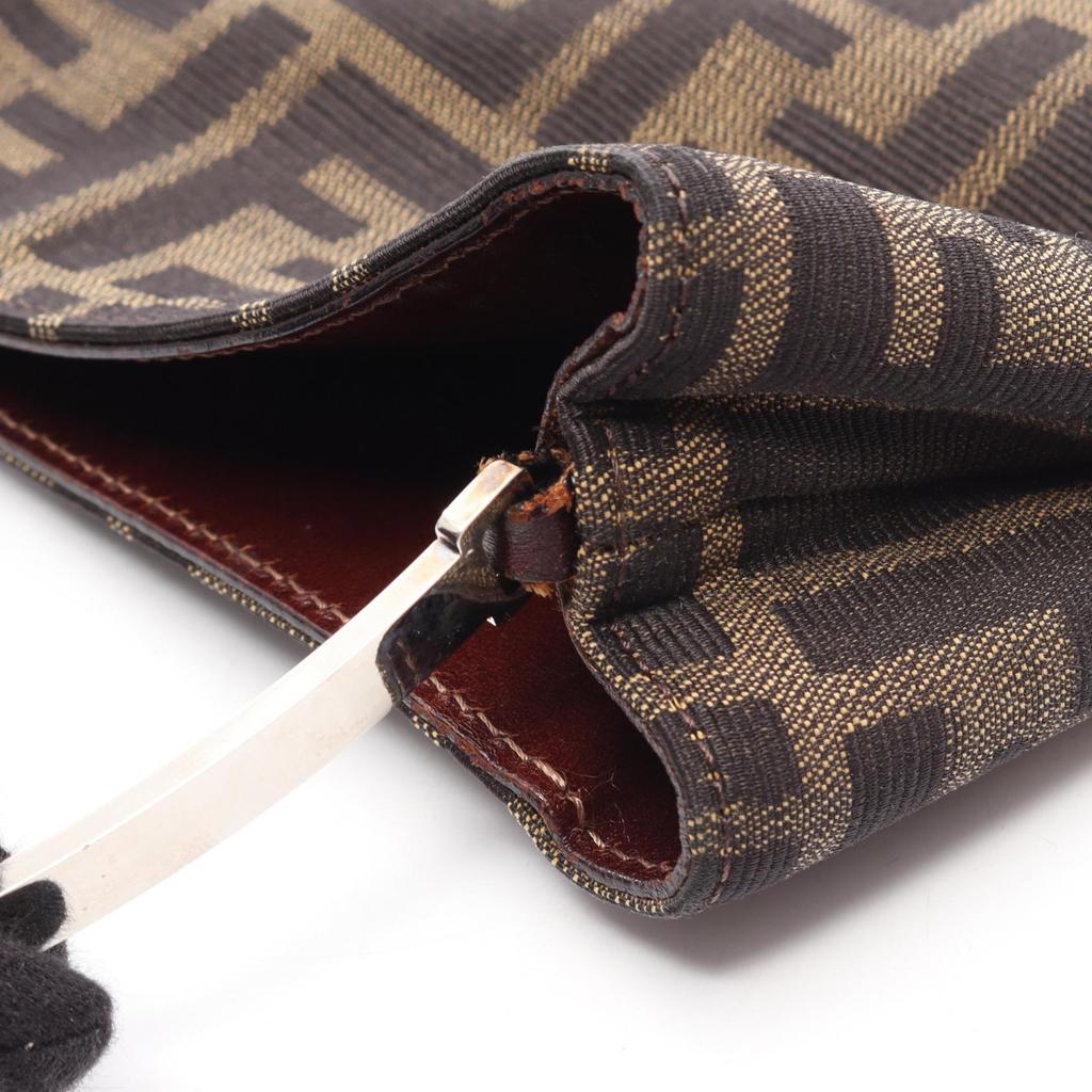 Used FENDI Zucca Tote Bag Tote Bag Canvas Leather Brown Black Used Women