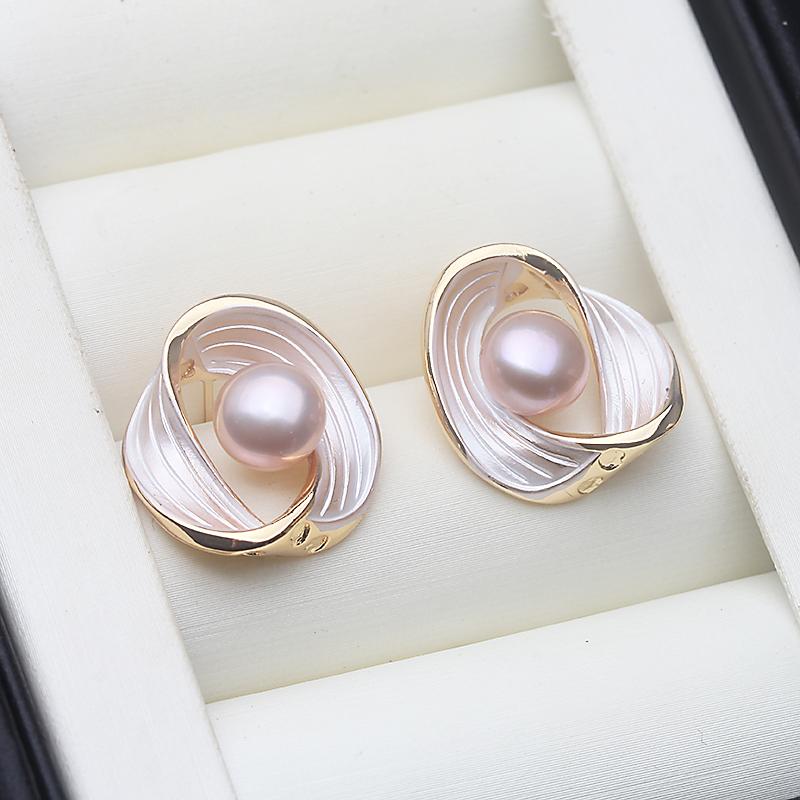 

Natural Fresh Water Pearl Earrings 925 Silver,Earrings With Natural Pearls Wife Mother Brithday Gift White Black Drop Shipping