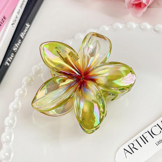 Women Hair Claw Candy Color Flower Shape Hair Clip Elegant Anti-slip Hair Fixing Back Head Hairpin Hair Accessories
