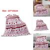 Christmas Plush Blanket With Snowflake And Reindeer Print For Home Decor