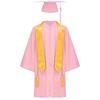 Unisex Kids Graduation Gown Set V Neck Long Sleeve Front Zipper Robe Academic Hat Stole Tassel Ceremony Outfit