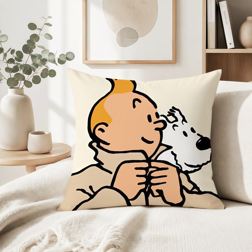 art dog comic soft pillowcase cute t-t-T-Tin-tinES-S-S fun Sofa Home S-S-SnowyS Living Room Decor bed hogar pillowcover gift