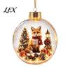 LED Winter Scene Decor Glowing Christmas Story Ornament, Mini Holiday in Ball with Warm Seasonal Home Gifts Light, 3D Clear Acrylic Hanging Decoration