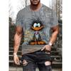 Summer Round Neck 3D Funny Animal Pattern Print Top Fashionable Casual Short Sleeved Men's T-shirts