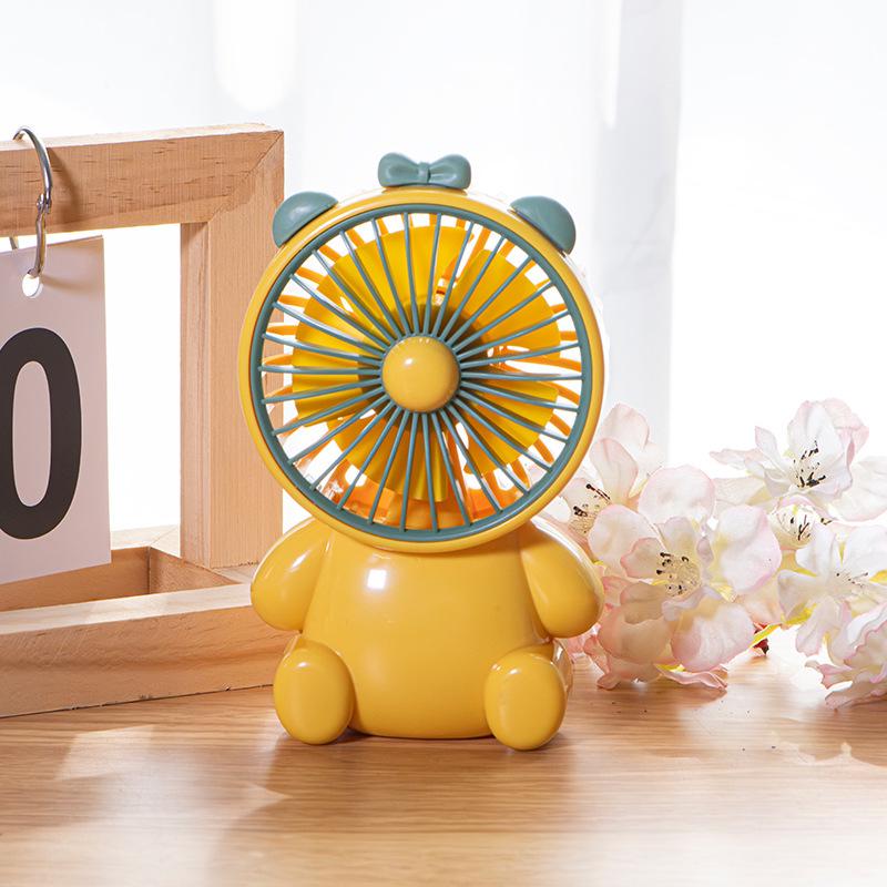 Portable USB Rechargeable Cartoon Desktop Fan for Students - High Wind Power & Customizable Gift Wholesale/Foreign Trade/Cross-border