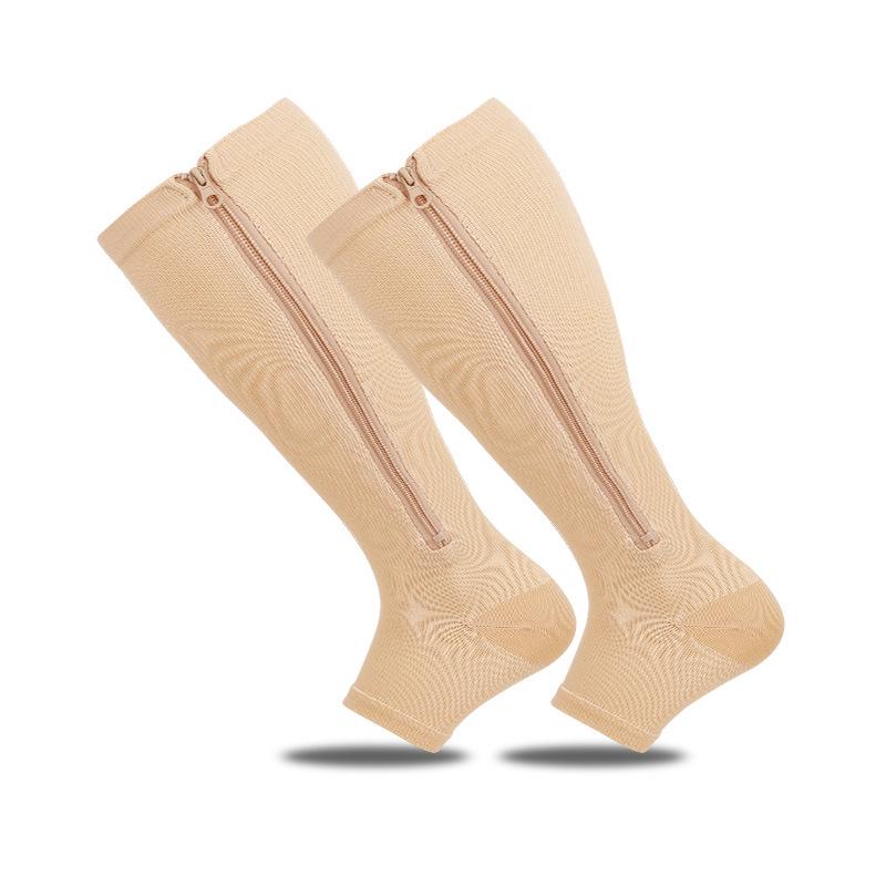 Zipper Compression Running Socks: Cross-Border Sports, Calf Support