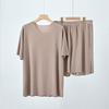 Ice Silk Couples Summer Pajama Set - Quick-Dry Women's and Men's Short Sleeve and Shorts Homewear