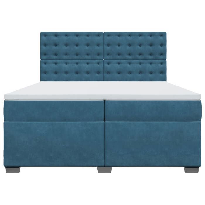Maison Exclusive - Sommier à lattes de lit et matelas Bleu 200x200 cm velours