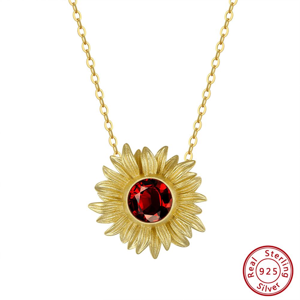 EFFIE QUEEN Opulent 925 Sterling Silver Pendant Necklace with Stunning Round-Cut Zirconia, Perfect for Everyday Wearing GMN22