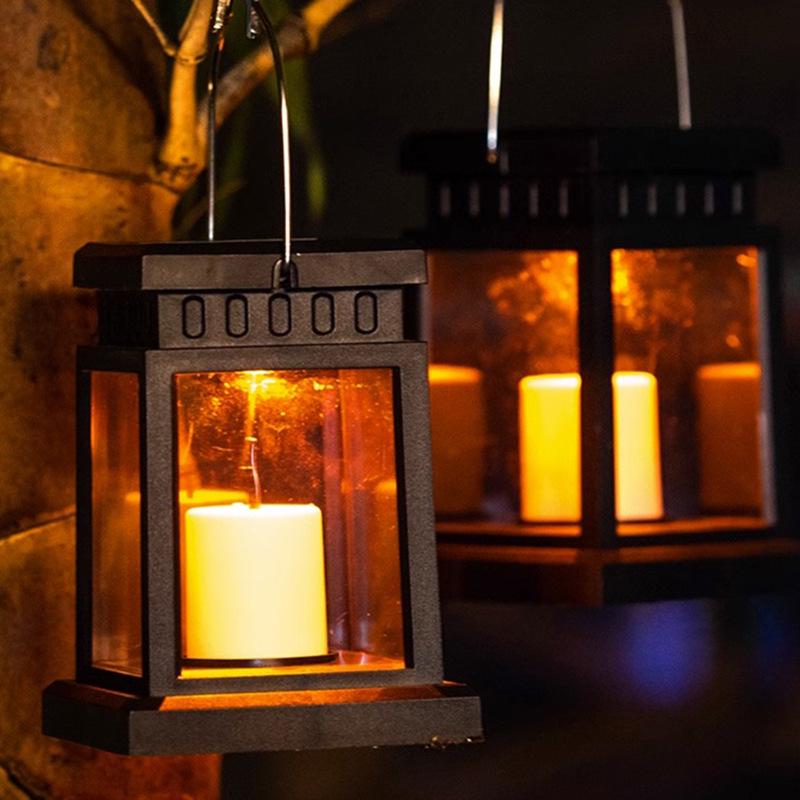 Solar Retro LED Copper Wire Star Lantern Outdoor Atmosphere Lights for Courtyard & Balcony