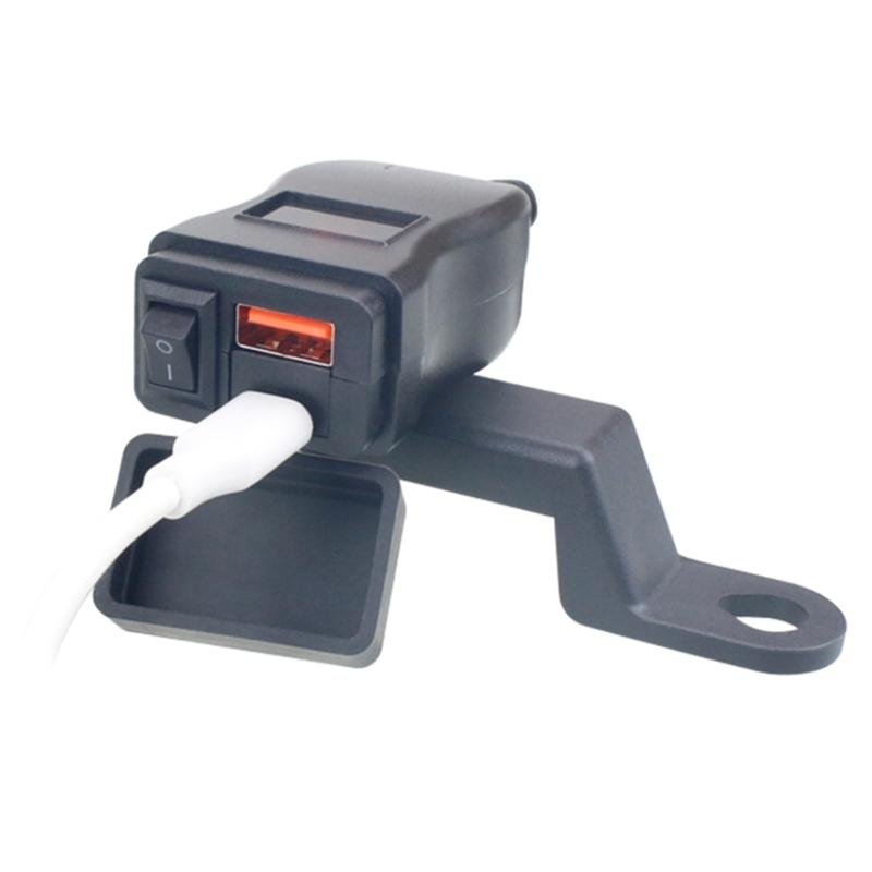 Kit de Port USB pour Moto 12V 24V Adaptateur SAE vers USB sur Moto Chargeurs Rapides USB Type C Étanche Prise de Courant
