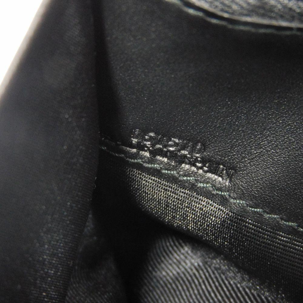 Used 12695 Linen Long Horizontal Wallet 101.79.978 7940 Textured Calfskin Bifold Anagram Embossed Black Men's from