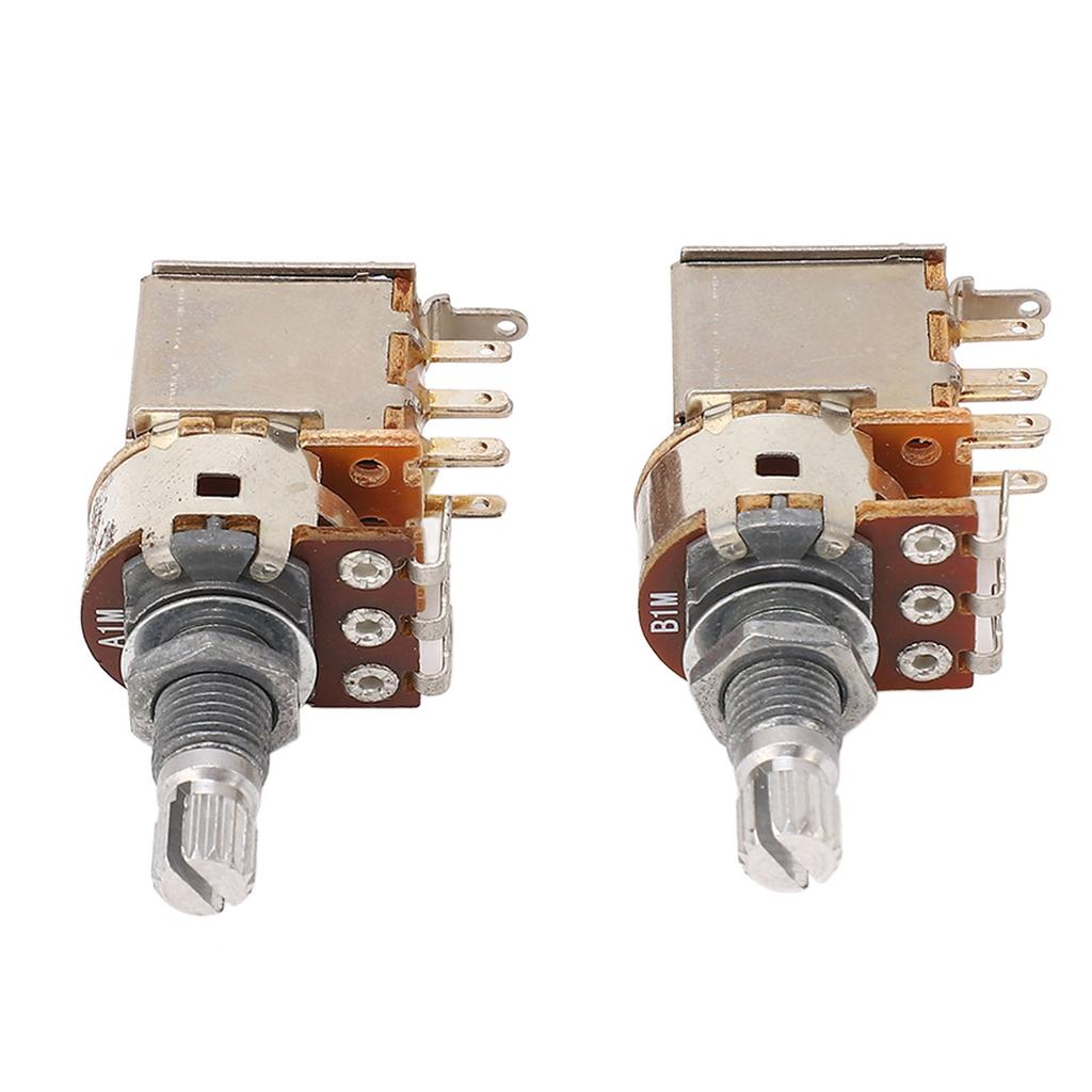 2PCS Guitar Potentiometer A1M B1M Combination 18mm Knurled Shaft Electric Bass Pots for Volume and T