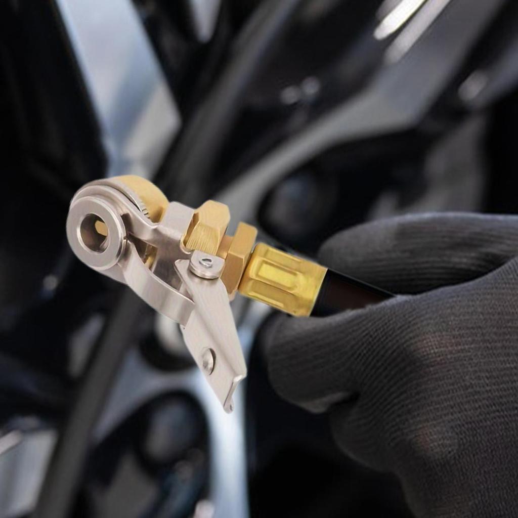 Air Chucks For Tires Heavy Duty Alloy Compressor Accessories Closed Ball Tire Chuck With Clip For Motorcycle RV Truck Bike