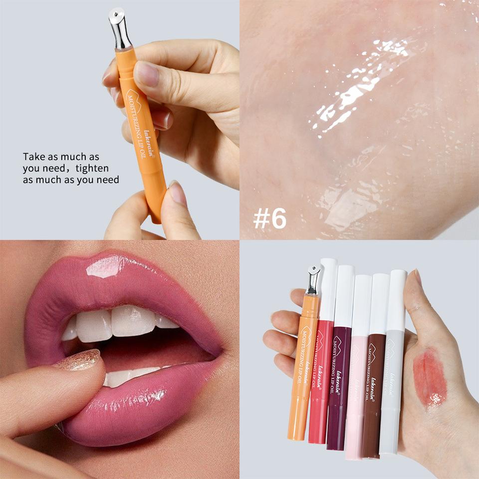 6 Farben Lipgloss Langhaltende Lippenstifte Make-up Transparenter Lipgloss Pflege der Lippen Kosmetik Tönung Öl Aufpolsternd Feuchtigkeitsspendend Oliven Honig Lippenstift