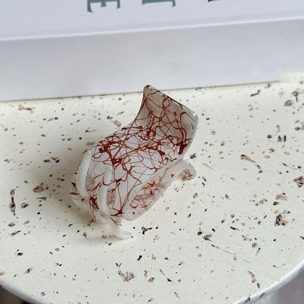 

Acetic Acid Claw Clips Marble Texture Hair Clips Korean Style Hair Claw Clips High Ponytail