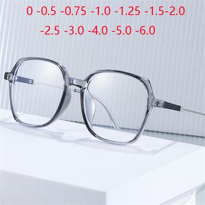 Transparenter Grauer Rahmen Blaulichtfilter Korrektionsgläser Kurzsichtigkeitsbrille Unisex Dioptrien Brillen 0 -0,5 -0,75 Bis -6,0