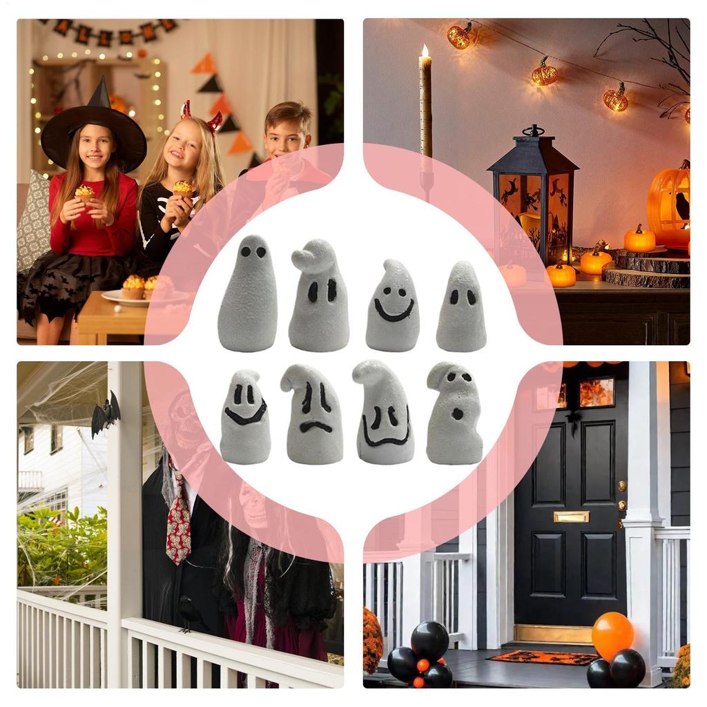 Miniature Glow In The Dark Ghost Glow In Dark Ghost Halloween Miniature Figurines 8 Pieces Party Favors Decoration Toy For Yard
