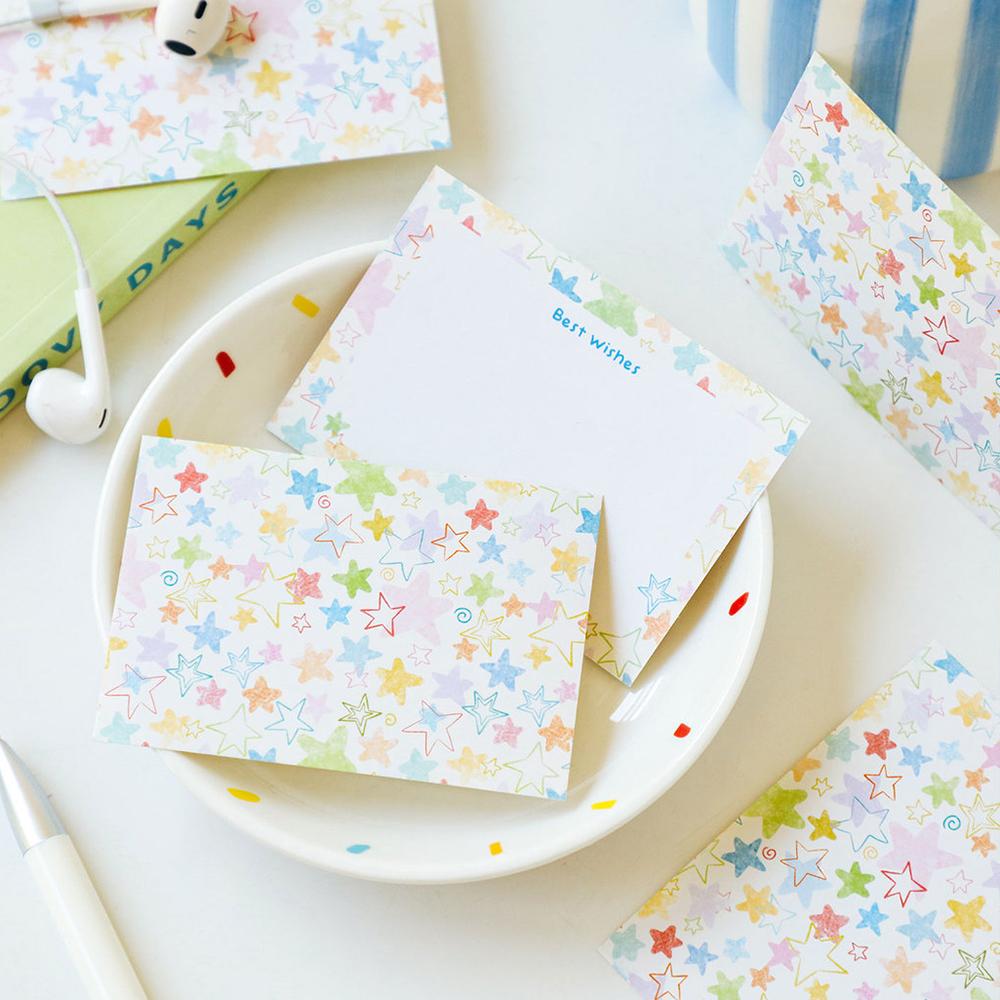 40 Sheets Candy Star Message Card Set High Beauty Cartoon Festival Gift Card Handwritten Blessing Romantic Card