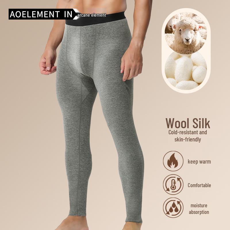 

Men s Plush Warm Wool & Mulberry Silk Seamless Pants for Autumn/Winter XXXL