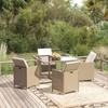 Day and Night - Day and Night 5-piece Garden Dining Set with Beige Synthetic Rattan Cushions