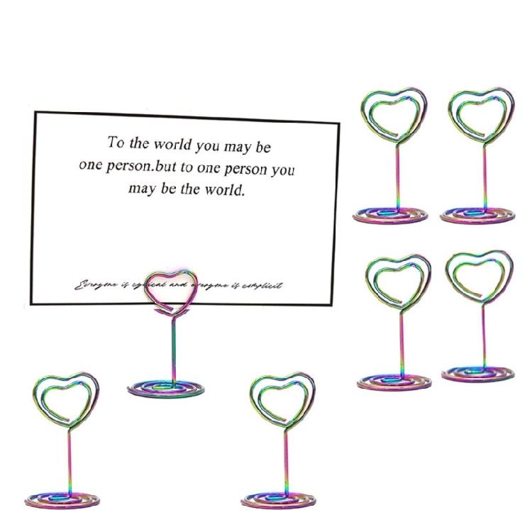 Set Of 10 Plated Memo Photo Note Clips Desktop Table Card Holders Note Organizers Set Heart Shaped Table Card Holders