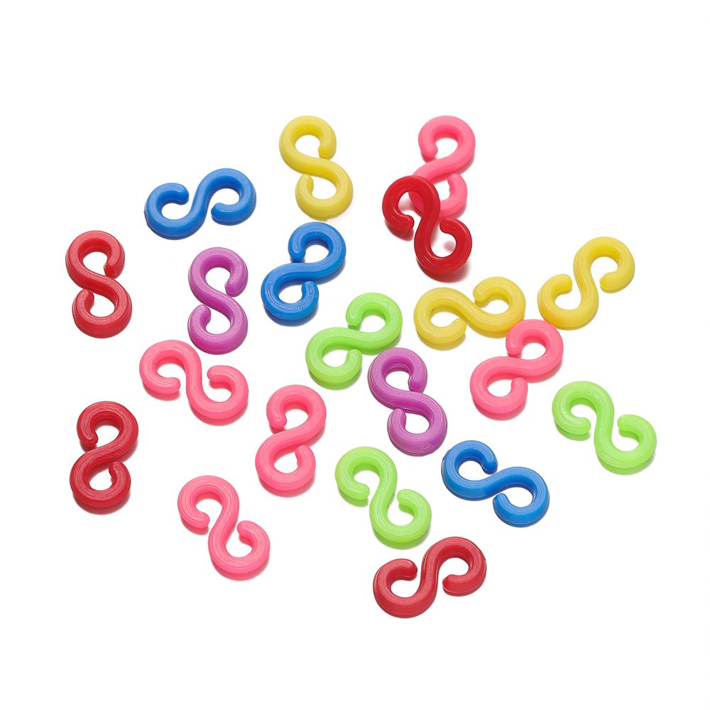 500pcs/Lot S Shape Clips Hook Plastic Connectors Clasp for DIY Charm Bracelet Jewelry Making Supplies Accessories