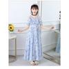 Kleines Mädchen Blumen Chiffon Prinzessin Langes Kleid Kinder Sommer Freizeitkleid