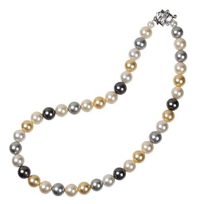Por Yumi Colar de Pérolas Yumisienne Grande 10mm Multicolorido Cerimônias Populares Simples Elegante Feito no Japão [MIONO] [Produzido Katsura] Feminino