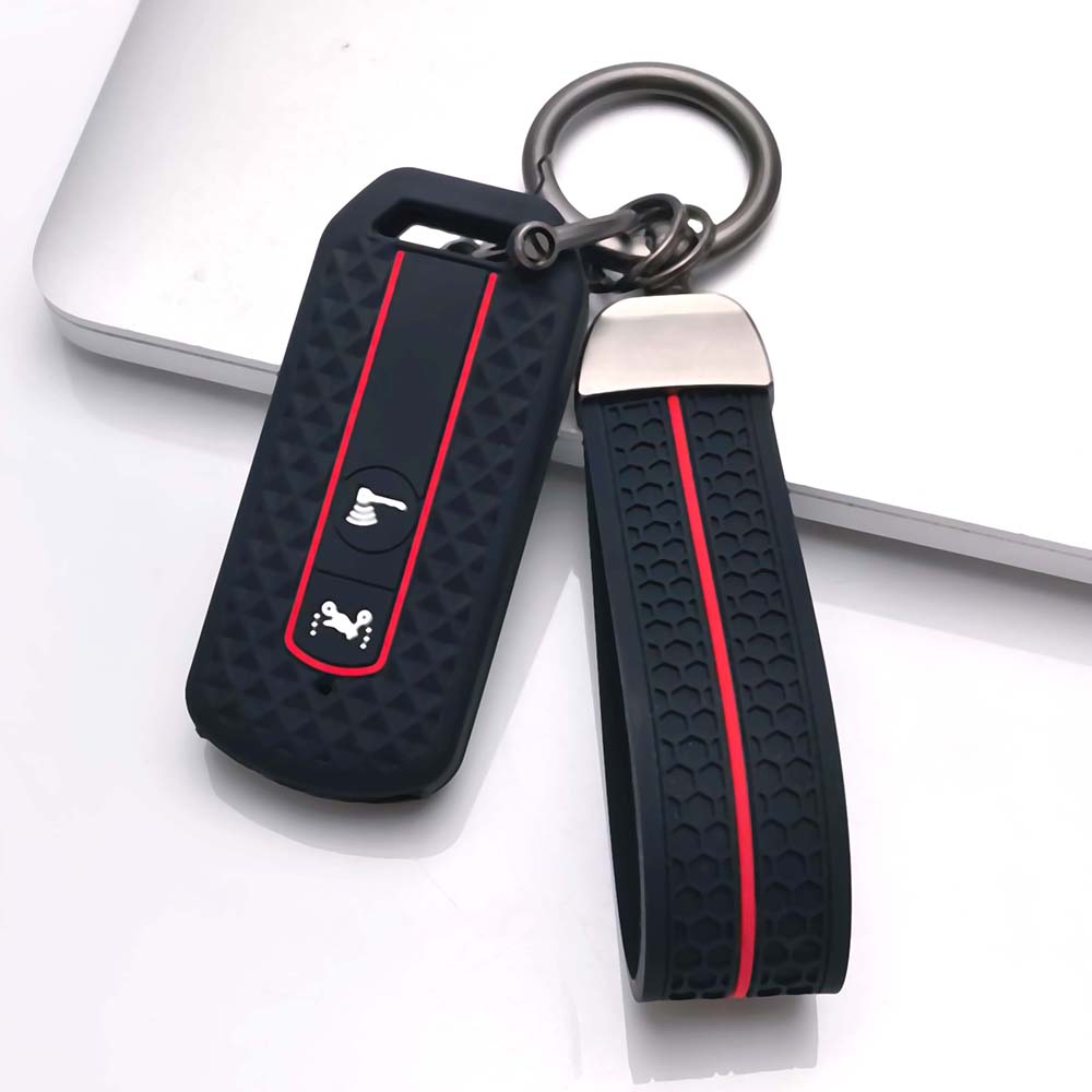 Anti-Slip Silicone Key Case with keychain For Honda PCX 125 150 160 ADV 150 160 SH125 SH150 Vario Click 150 160 Scooter Smart чёрный