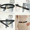 Alloy Elastic Belt Buckle Simple Press Button Black Formal Dress Waistband Fashion Commute