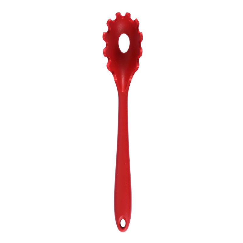 Silicone Kitchenware Set: Non-stick Spatula, Salad Spoon, Slotted Spoon, Rice Spoon, Flour Scoop, Strainer