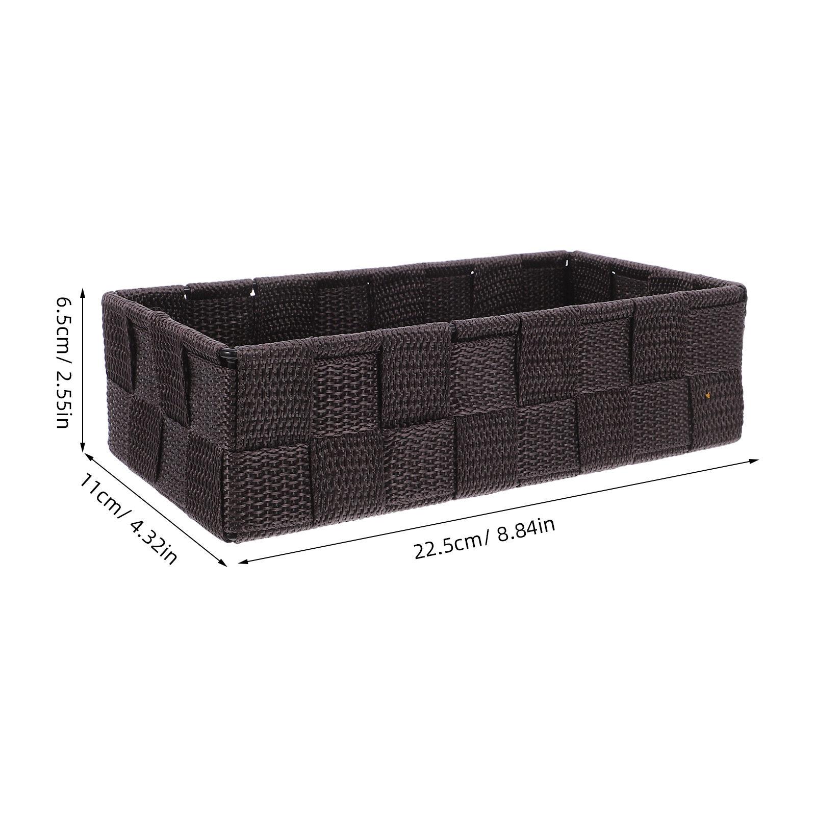 

Desktop Storage Basket Nylon Fabric Organizer Box for Cosmetics Stationery Small Household Items Woven Saving Desk кавовий