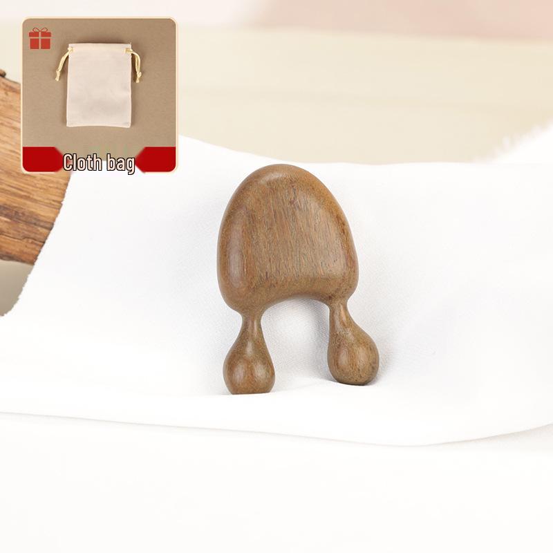 Dual-Pronged Wooden Nose Massager and Acupoint Gua Sha Comb