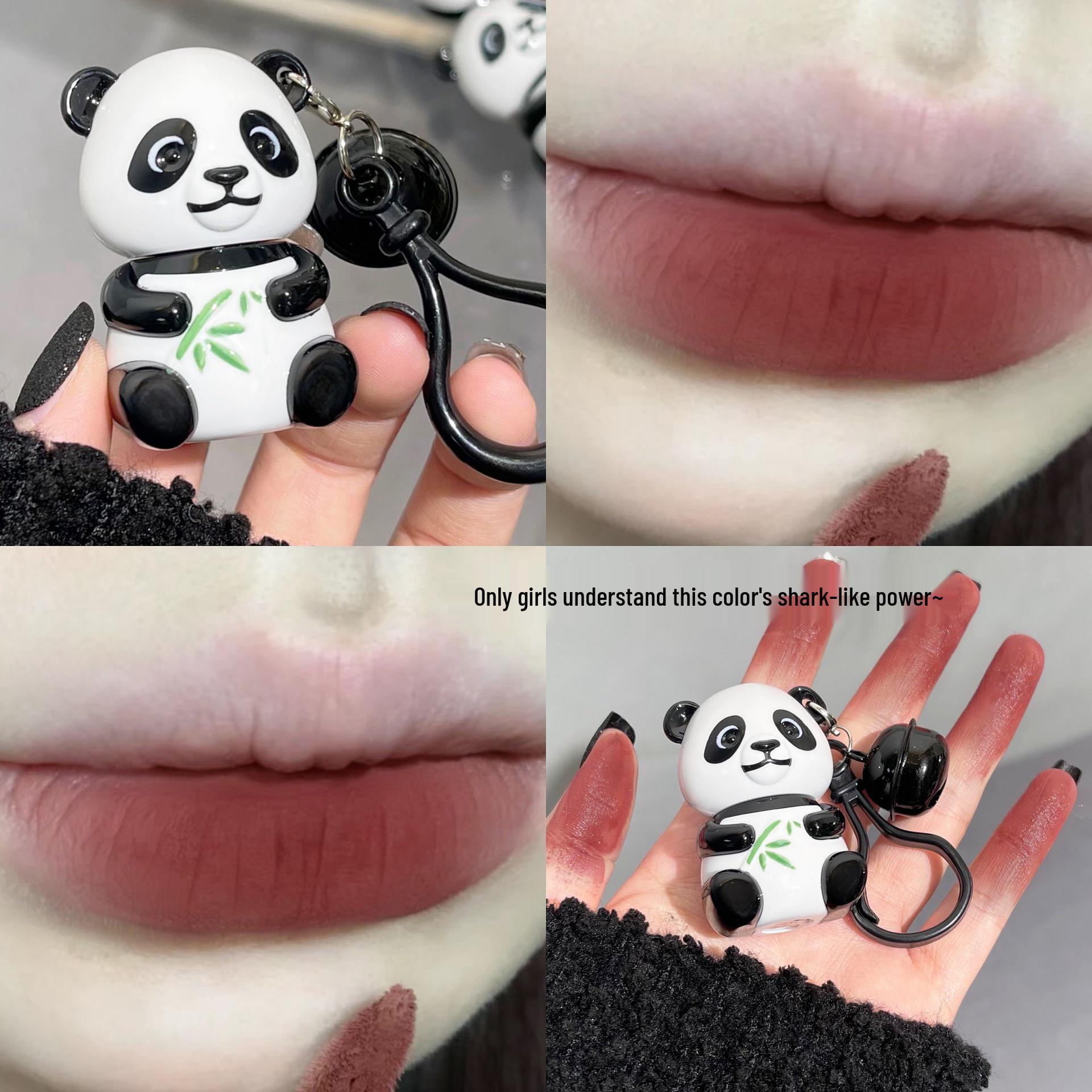 

Velvet Matte Panda Lip Glaze Keychain - Cute Whitening Student Lip Mud