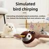 Hot Sale Interactive Cat Toys Rechargeable Chirping Flapping Wings Bird with Catnip  Cats Touch Activated Plush Toys for Cats
