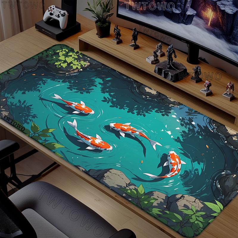 Chinese Style Koi Mouse Pad Gamer printon demand Custom New Large Mousepad XXL Mouse Mat Office Soft Computer Mouse Mats