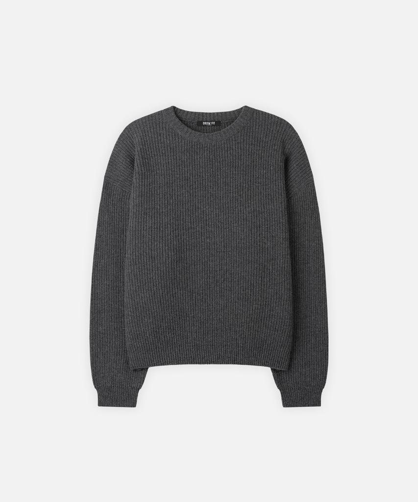 DRAW FIT Lambswool Hacci Round Knit [5Color] (Type A)