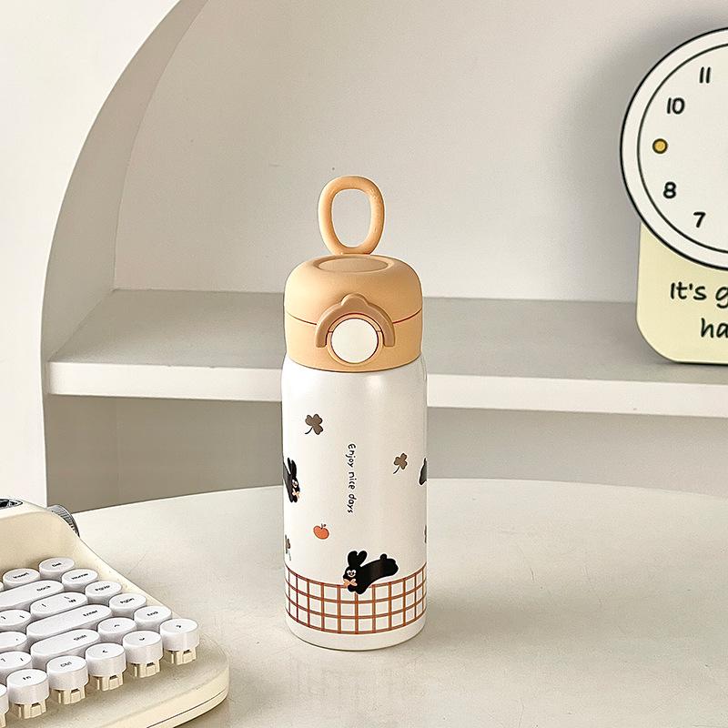 Steel Cute Puppy Adult Girls Good-Looking Compact Handy Insulated Water Cup for Direct Drinking Durable Durable