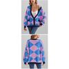 Women S V Neck Lantern Sleeve Loose Knit Cardigan Sweater Autumn Winter