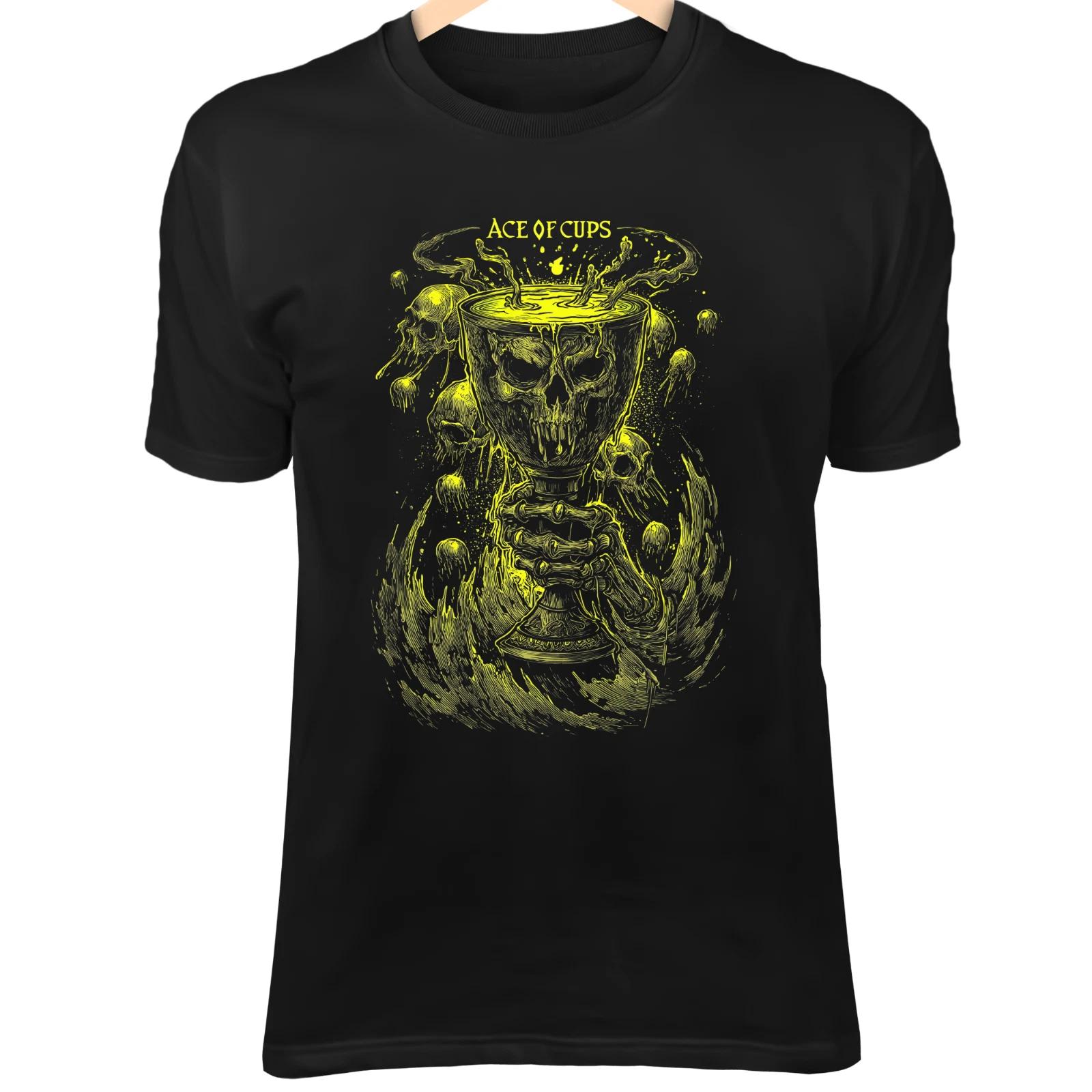 Skull Tarot ACE OF CUPS Shirt - Skeleton Hand Holding Glowing Chalice 4XL