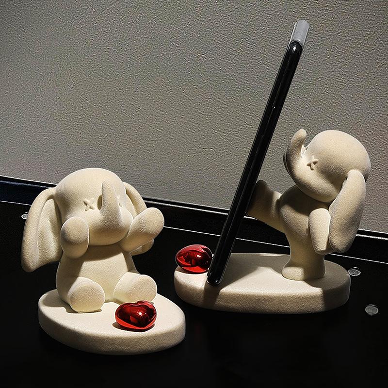 Creative Light Luxury Dumbo Mobile Phone Holder Desktop Ornaments Decoration Office Goodies Cute High-value Gifts