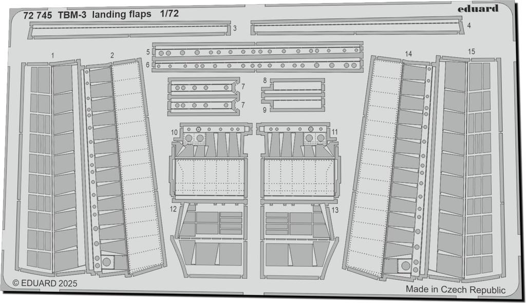 Eduard 1/72 TBM-3 Landing Flaps (for Hobby Boss) Plastic Model Kit Parts EDU72745 (Airplane)